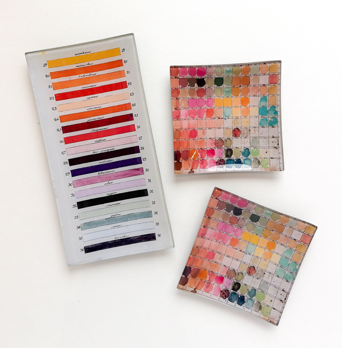 Watercolor Artist's Palette Decoupage Glass Tray