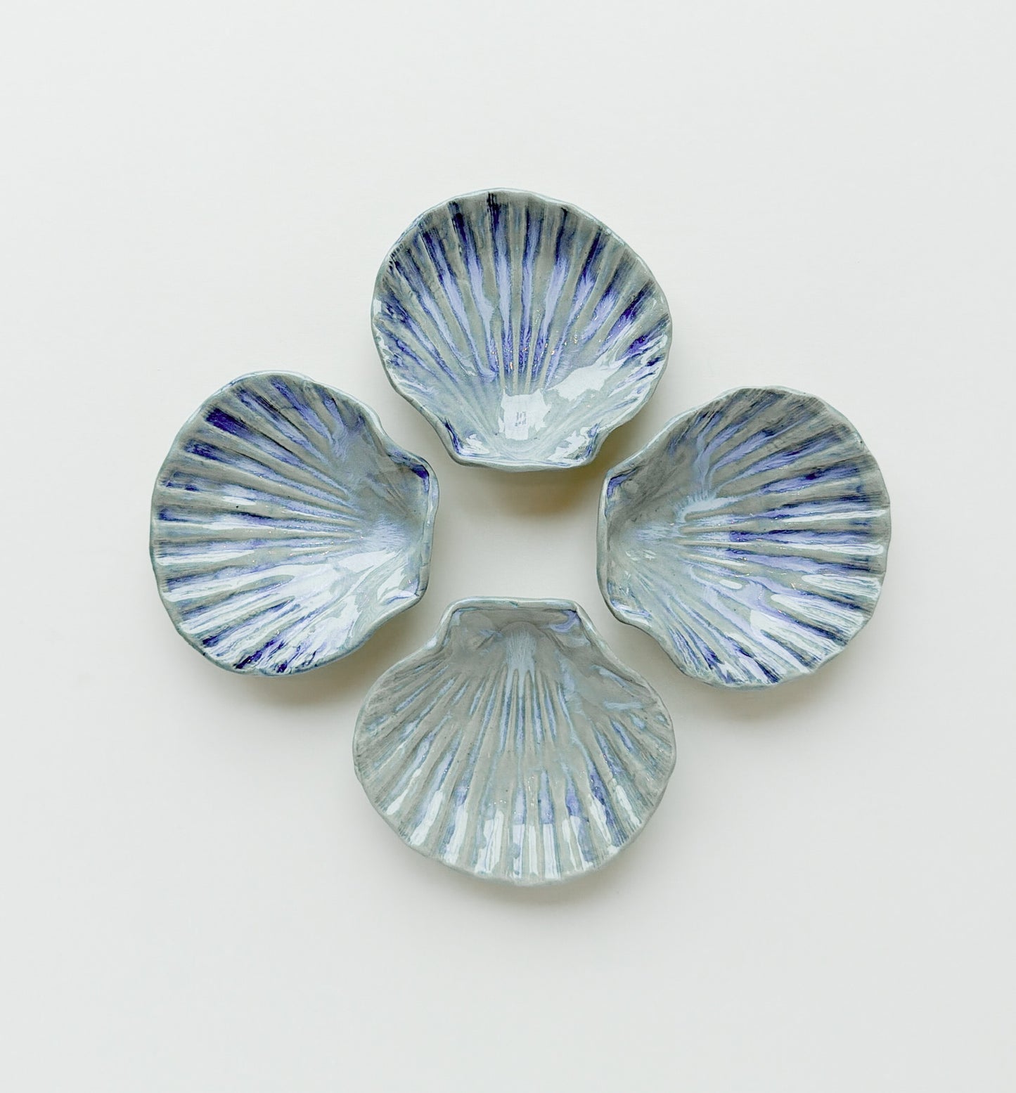 Scallop Dish Blue