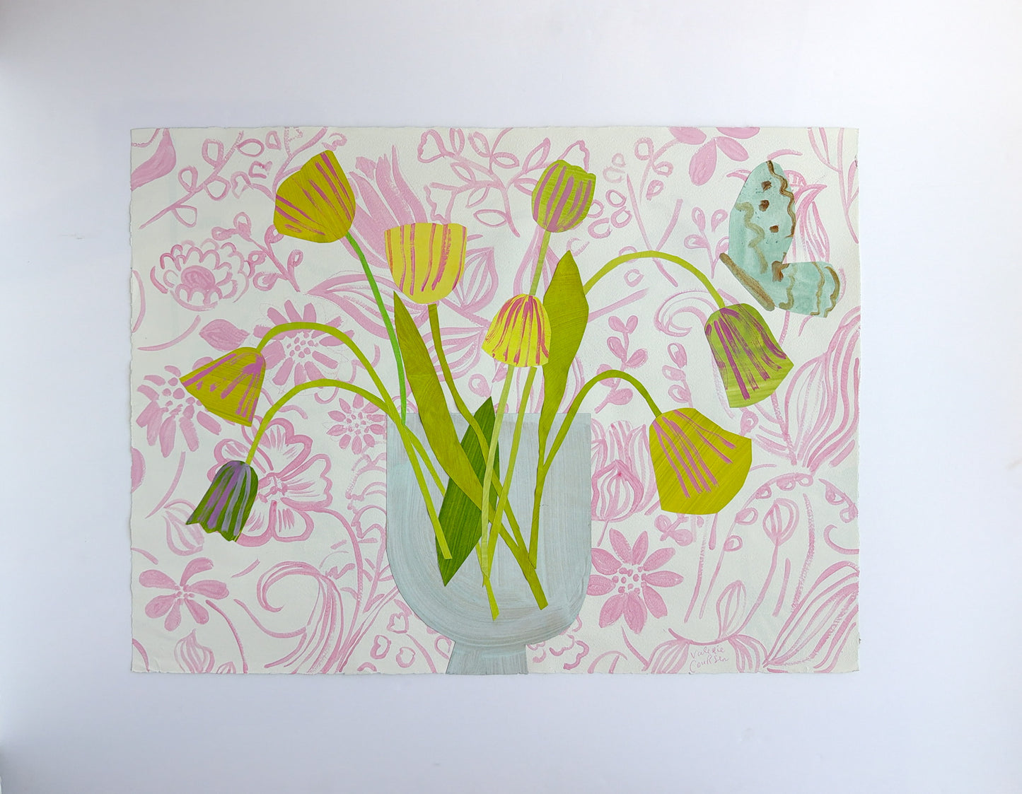 Pink Floral Collage  |  30 x 23