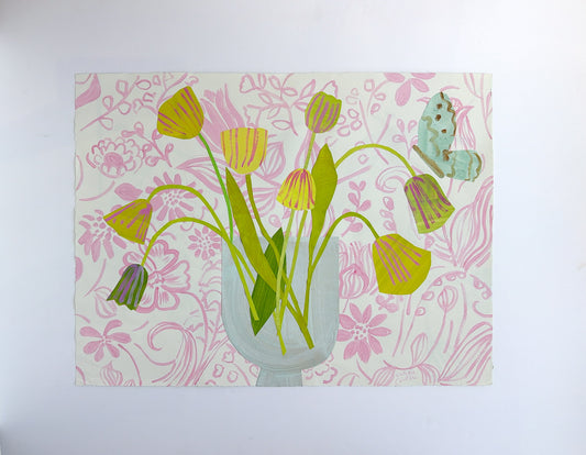 Pink Floral Collage  |  30 x 23