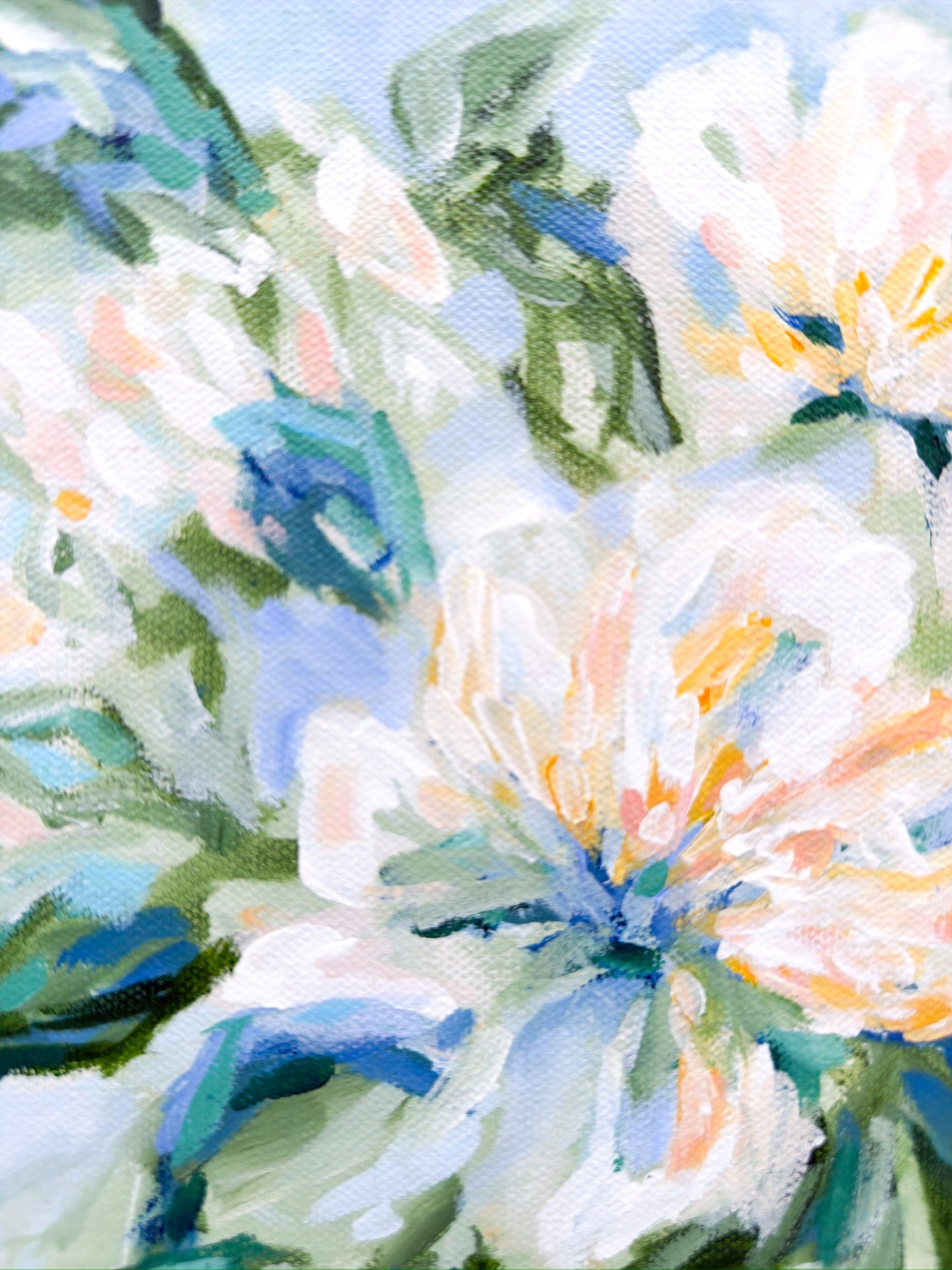 Peonies in Cream | 11 x 11