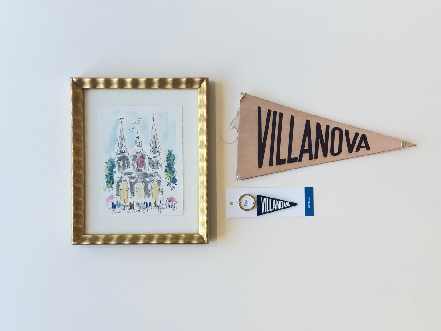 VILLANOVA Leather Pennant Flag