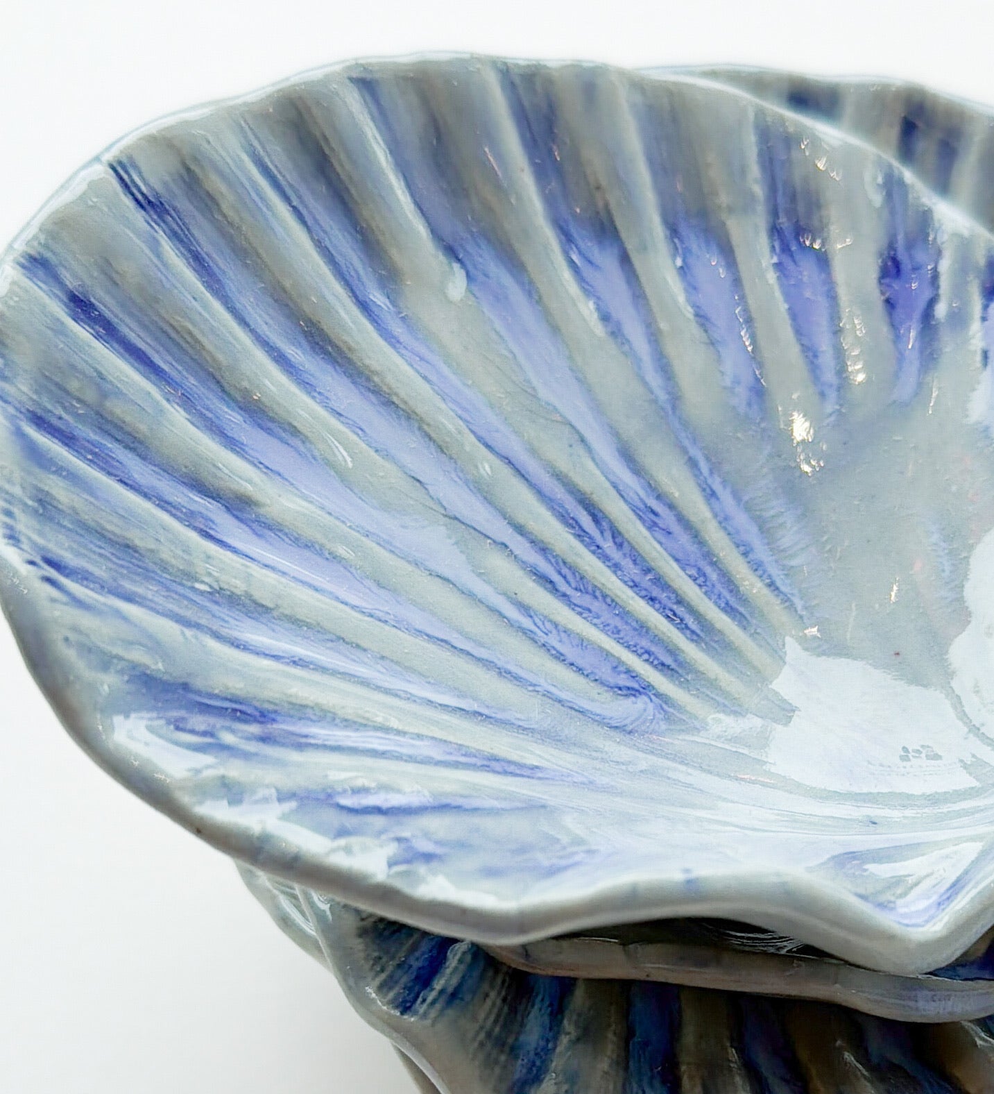 Scallop Dish Blue