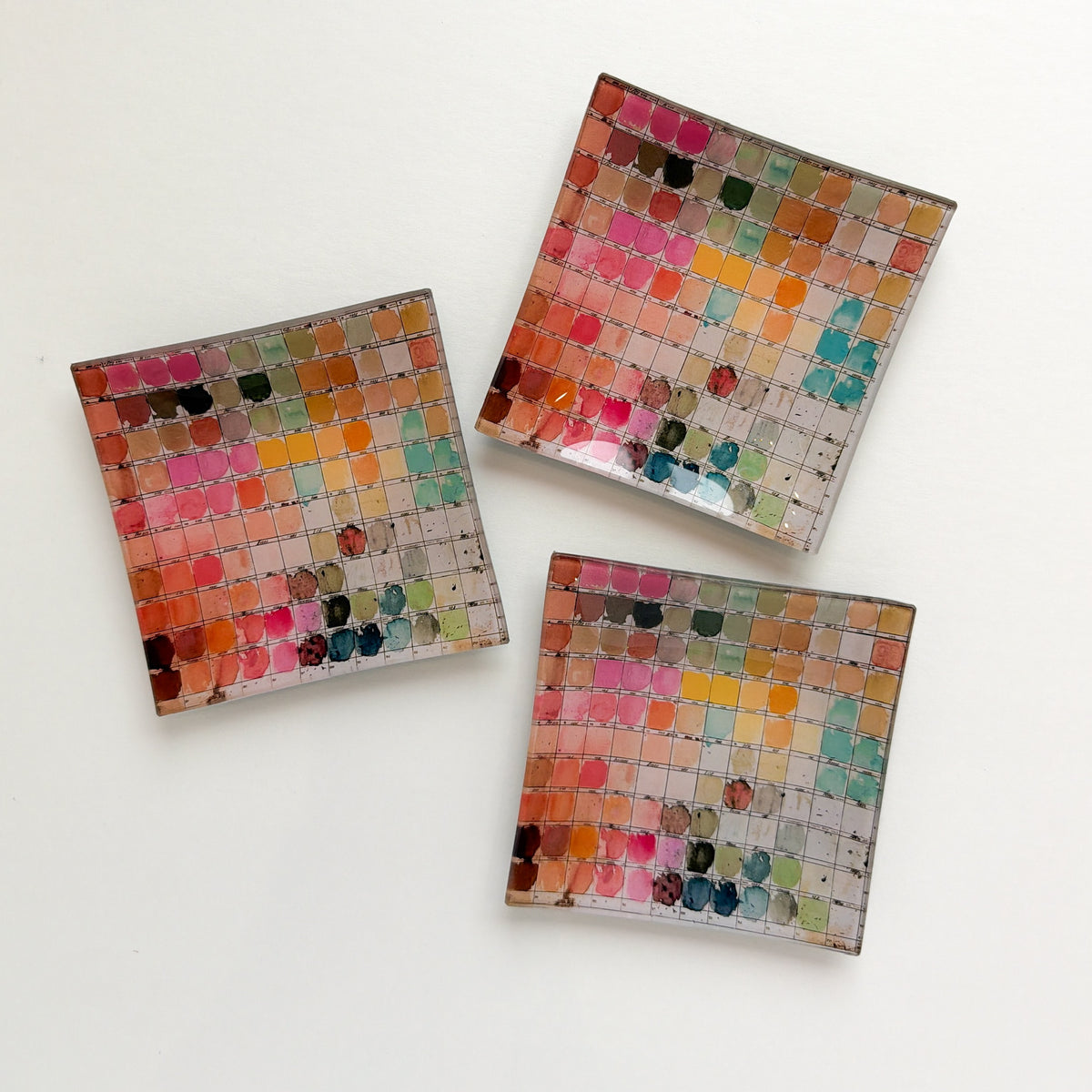 Watercolor Artist's Palette Decoupage Glass Tray