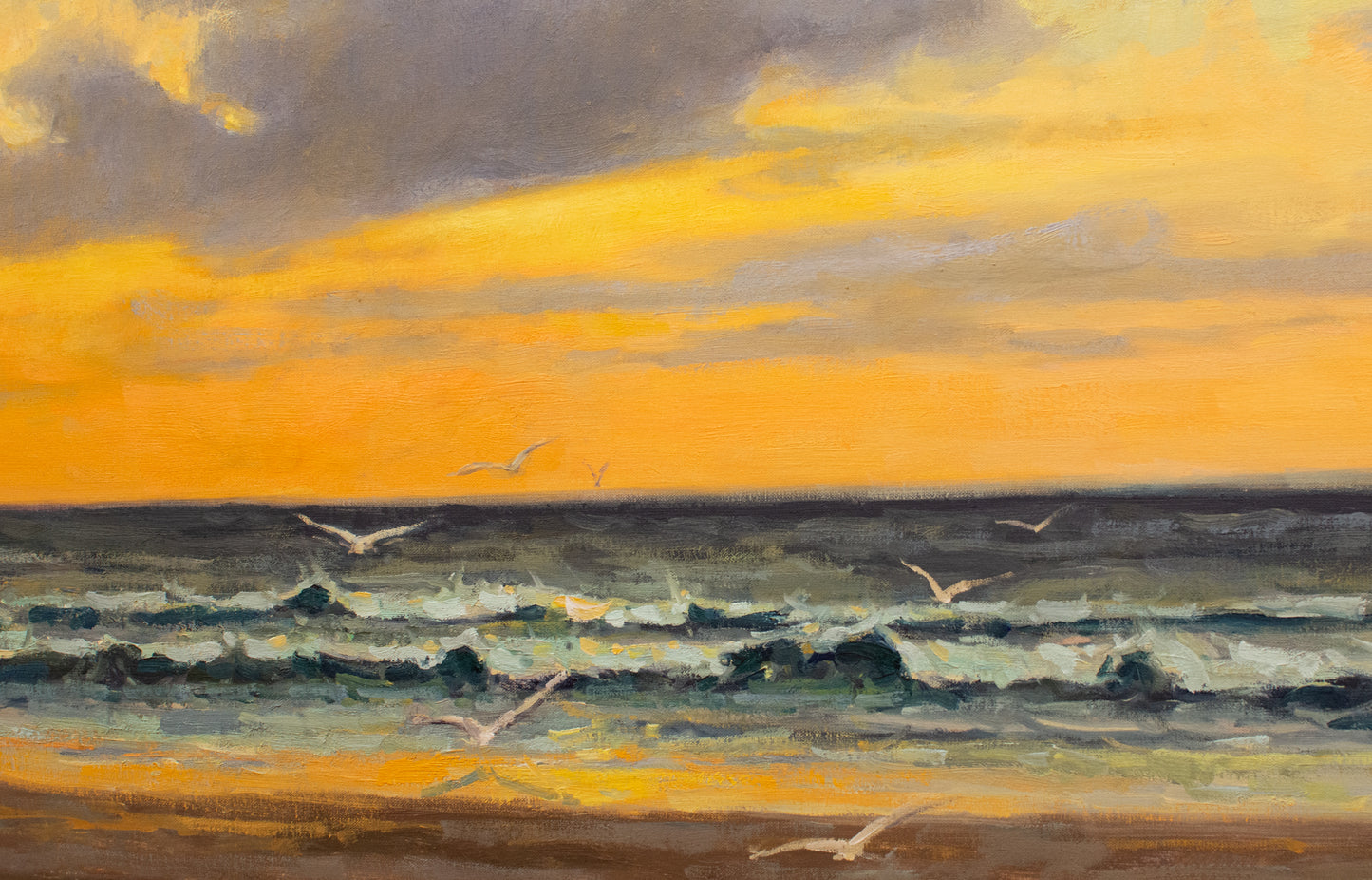 Shore Sunrise |  33 x 33 (framed)