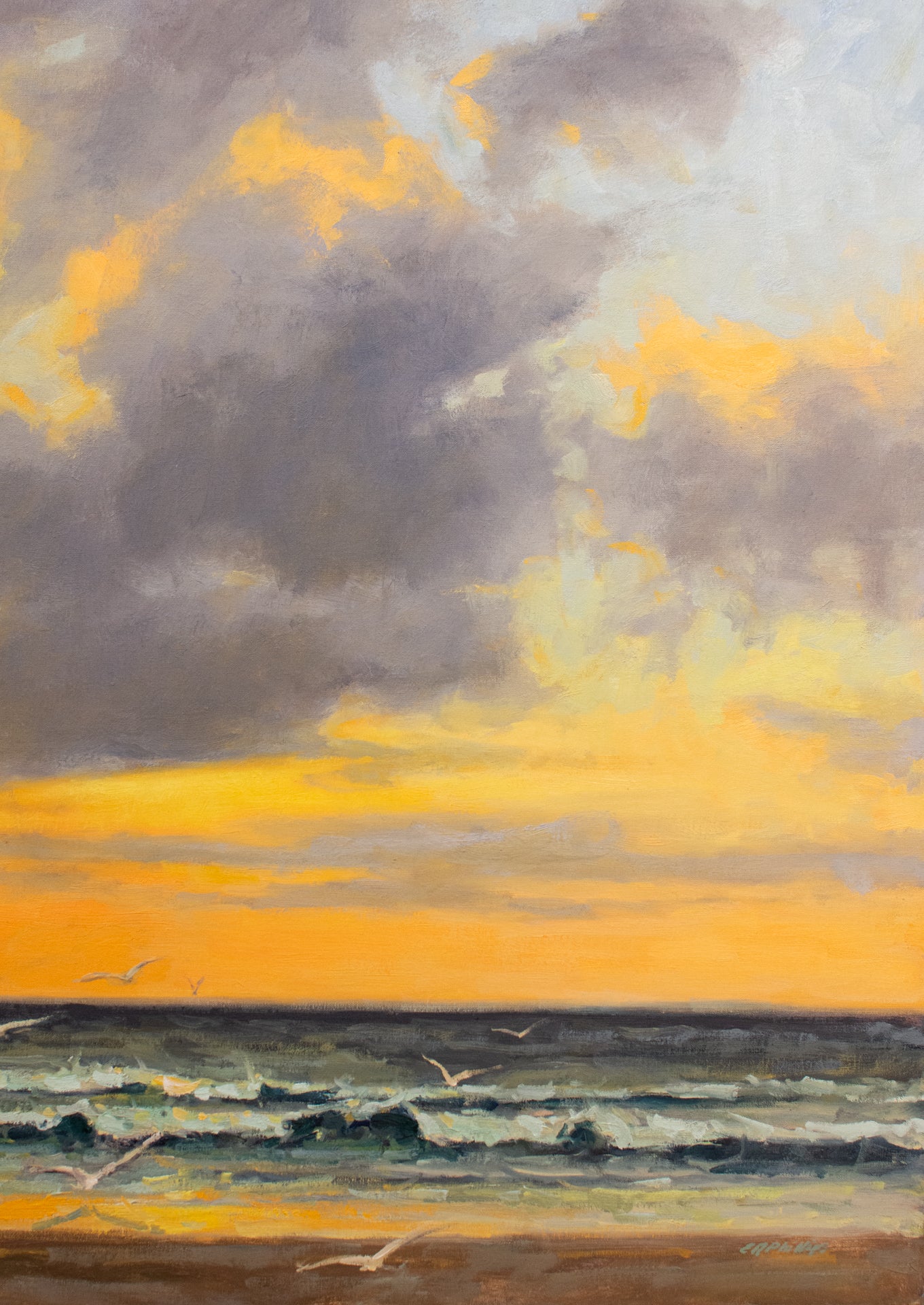 Shore Sunrise |  33 x 33 (framed)