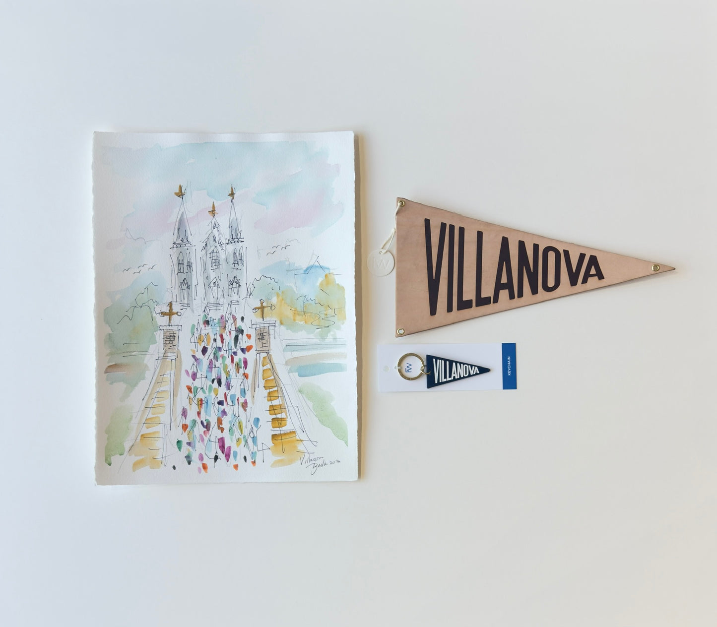 VILLANOVA Leather Pennant Flag