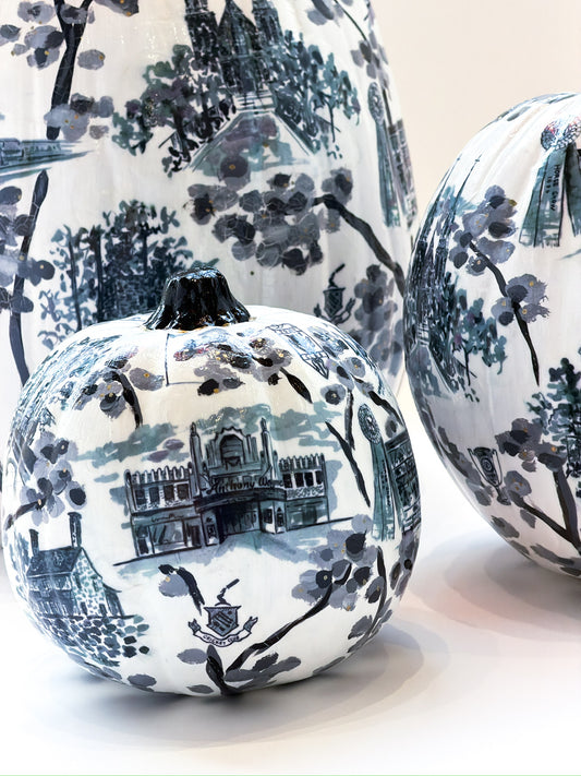 Hand-Painted Main Line Pumpkin | Black