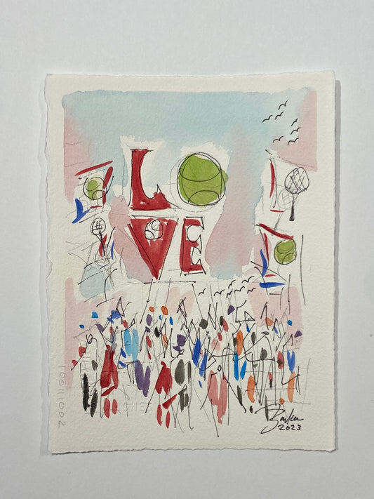 Tennis X LOVE No. 2  |  Watercolor | 6 x 8