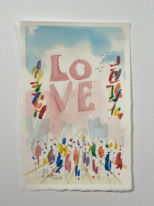 LOVE No. 2  | Philadelphia Watercolor  | 7.5 x 11