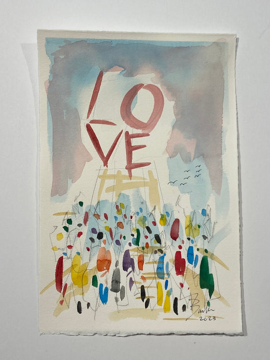 LOVE | Philadelphia Watercolor  | 7.5 x 11