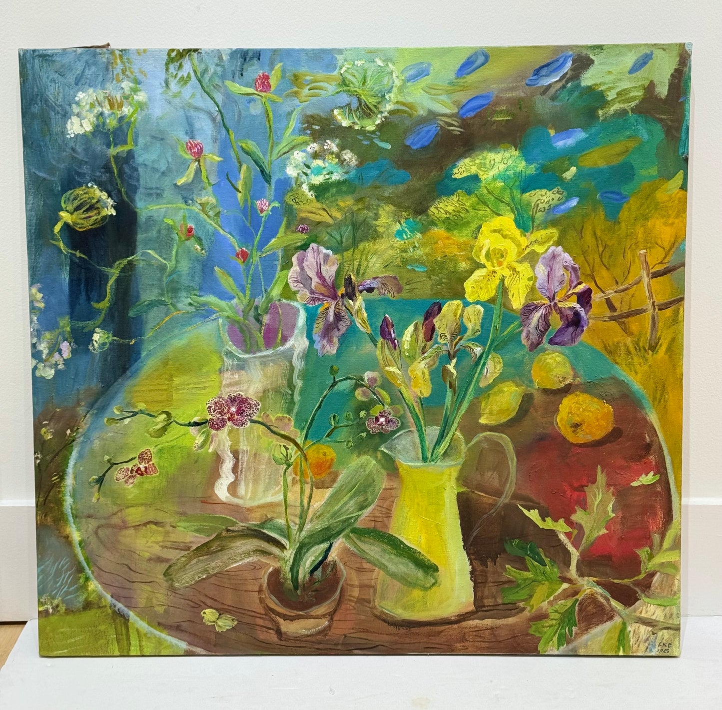 Iris and Orchid | 32" x 34" x 2"