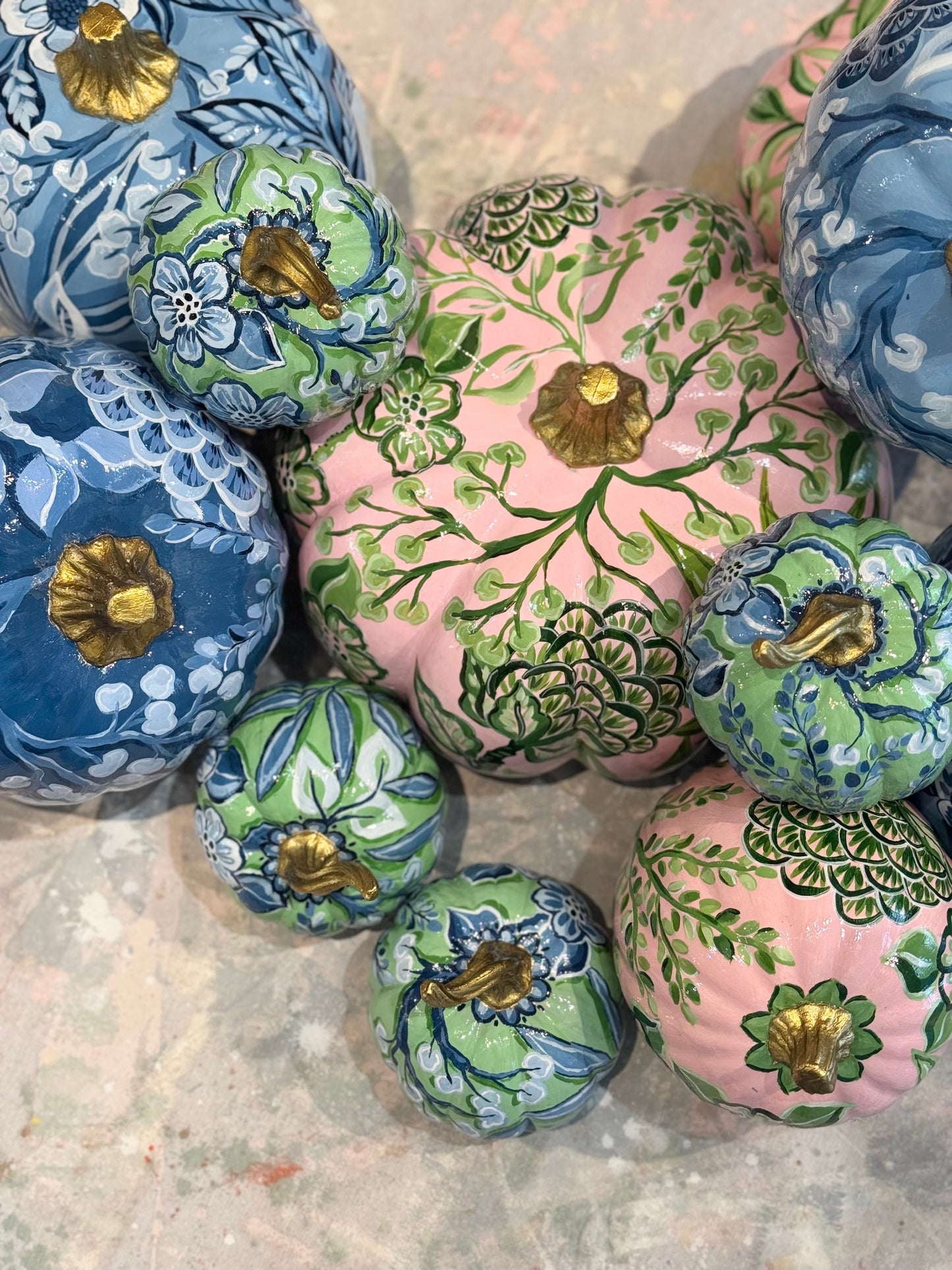 Jessica LoPresto |  Hand-painted Pumpkin Blue