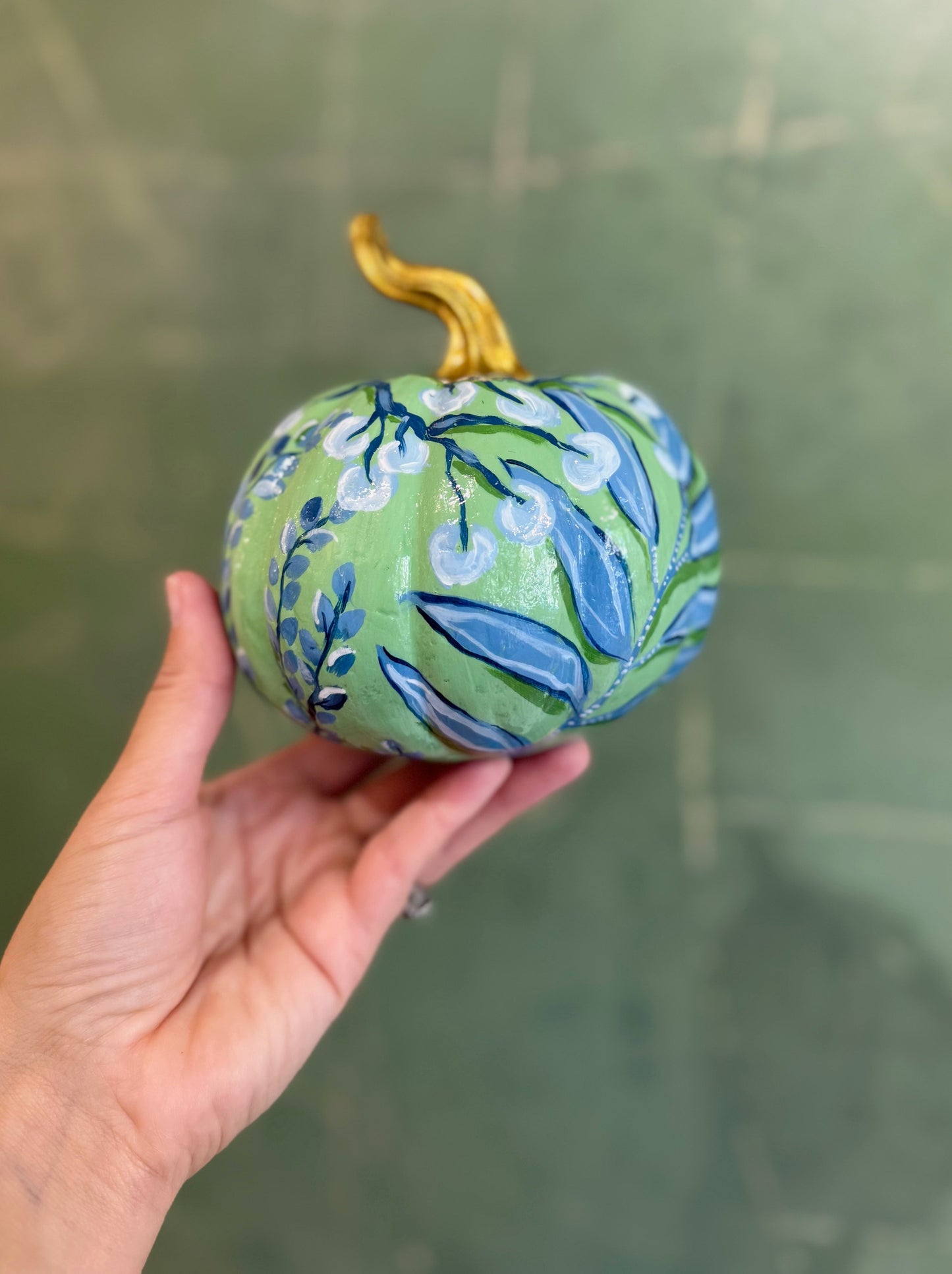 Jessica LoPresto |  Hand-painted Pumpkin Green