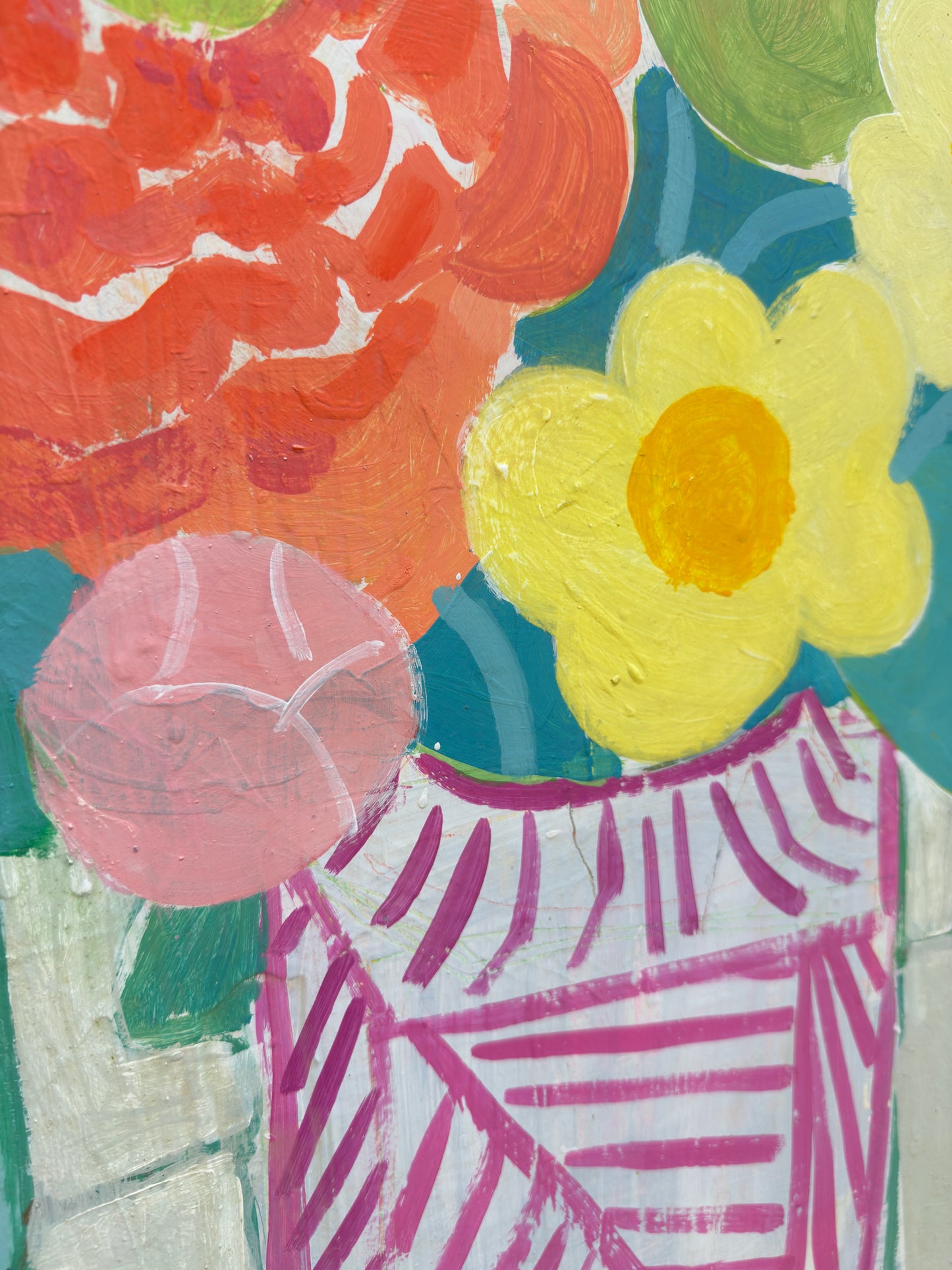 Preppy Bright Flowers |  24" x 36"