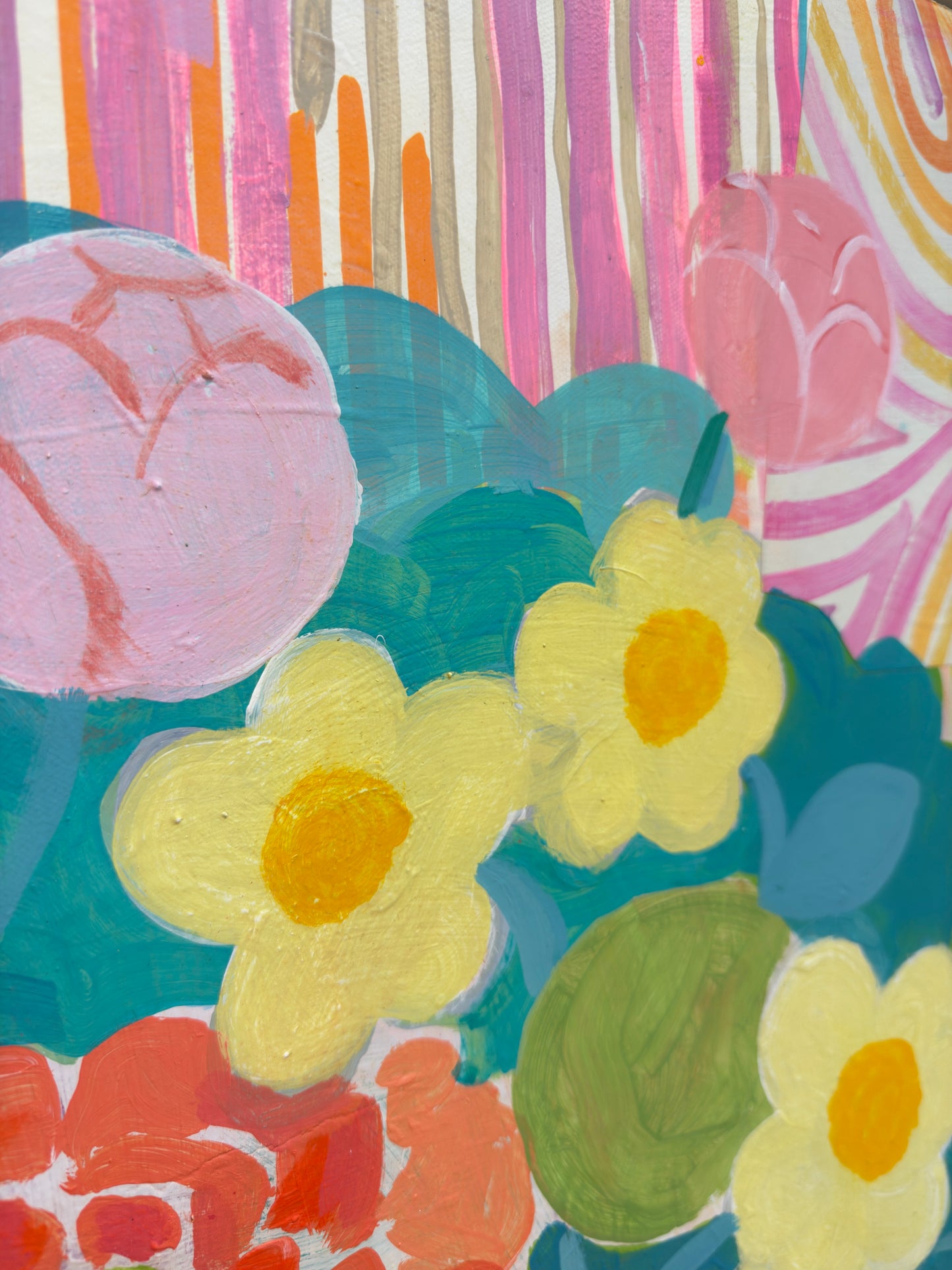 Preppy Bright Flowers |  24" x 36"