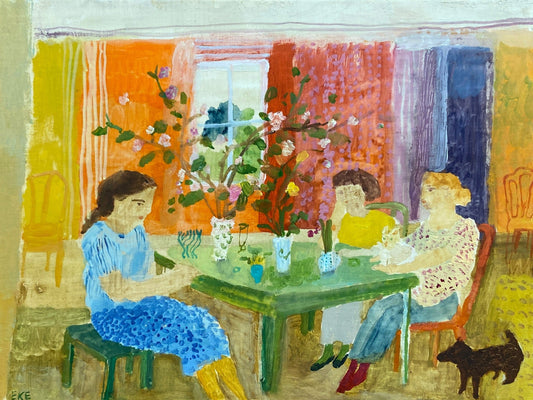 Trio in an Orange Room  | 12 x 9