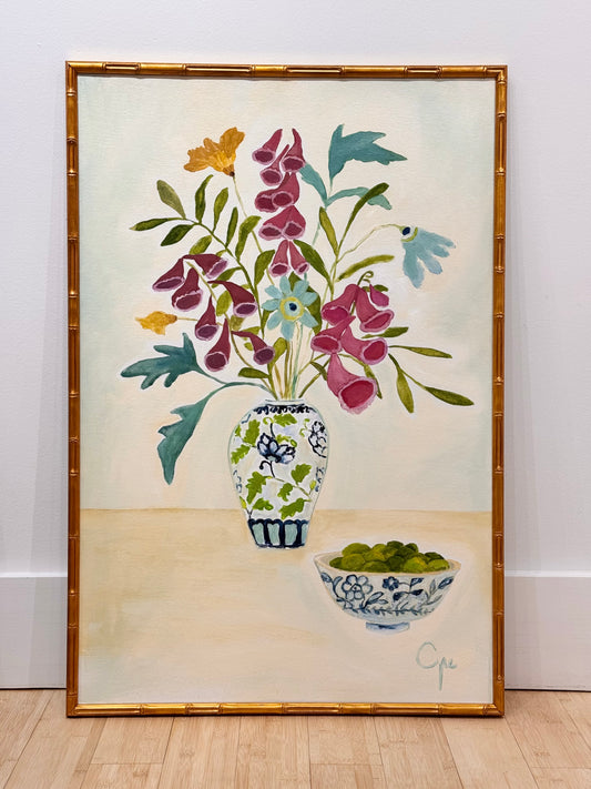 Vase of Flowers and Bowl  |  24 x 36
