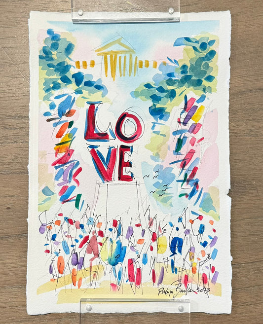 LOVE, Philadelphia Watercolor V  | 7.5 x 11