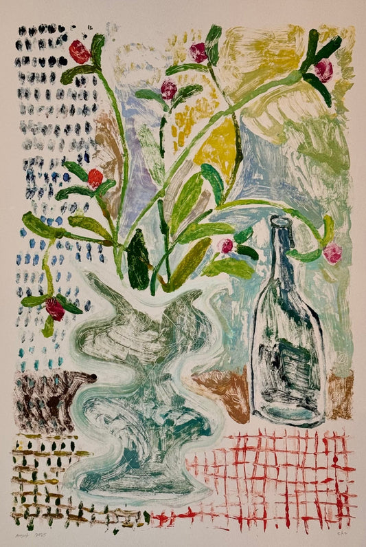 Blue Wavy Vase No. 3 | 15" x 22"