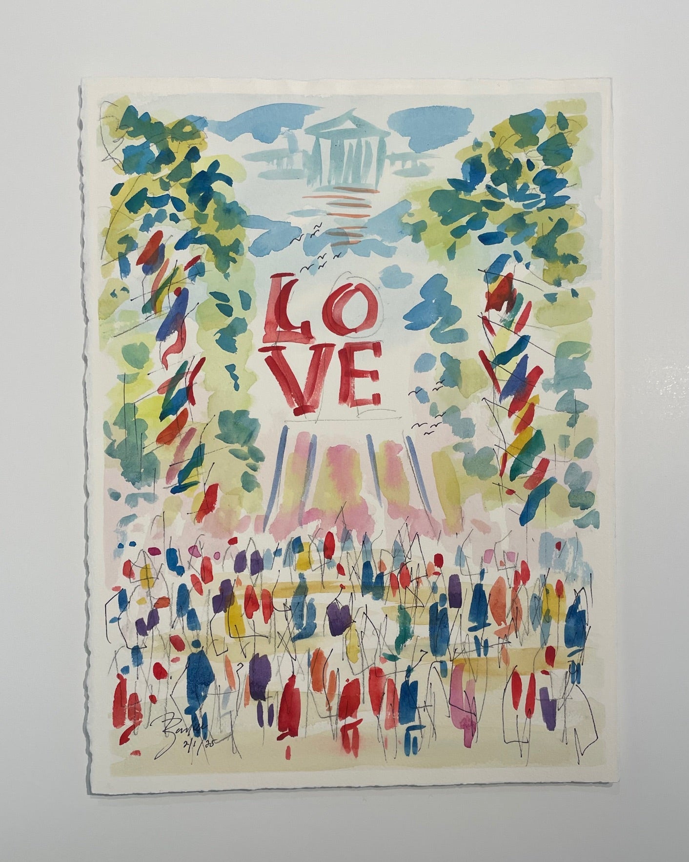 LOVE, Philadelphia Watercolor VI  | 11 x 15