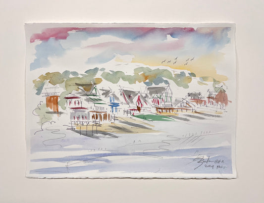 Boat House Row, Philadelphia Watercolor II  | 11 x 15