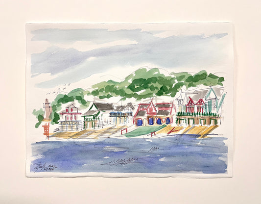 Boat House Row, Philadelphia Watercolor I  | 11 x 15