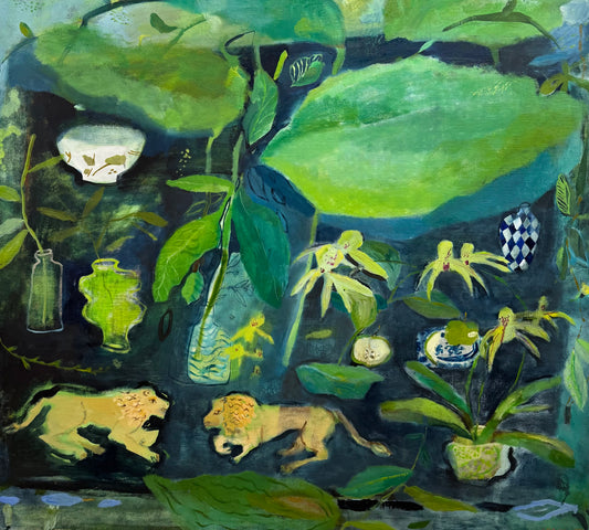 Lions and Leaves  |  36" x 40"