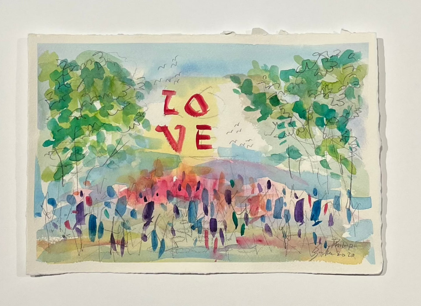 LOVE, Philadelphia Watercolor III  | 7.5 x 11