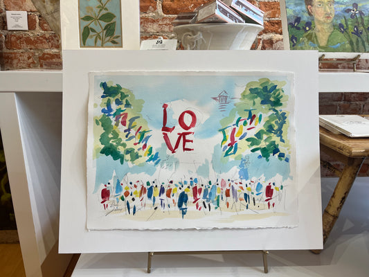 LOVE Park, Philadelphia Watercolor  | 11 x 15