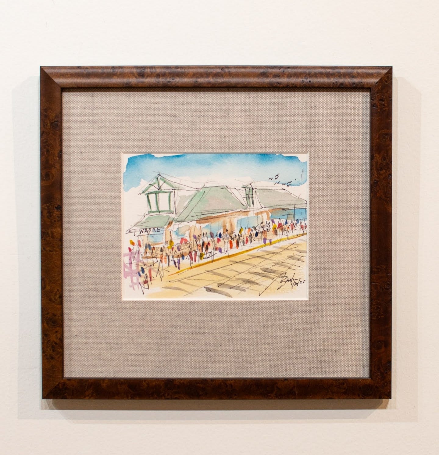 Wayne Train Station II  | Custom Framed  12" x 12.5"