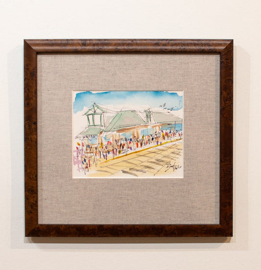Wayne Train Station II  | Custom Framed  12" x 12.5"