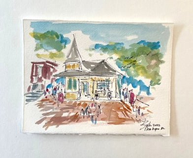 New Hope, PA Train Station  Watercolor | 6 x 8