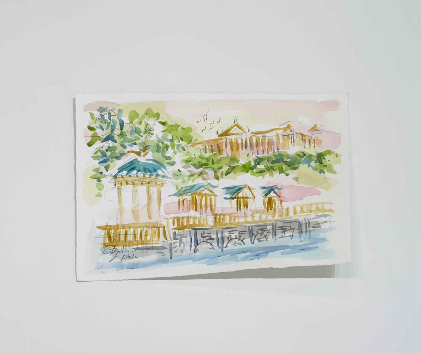 Philadelphia Art Museum and Fairmount Water Works | 8 x 11
