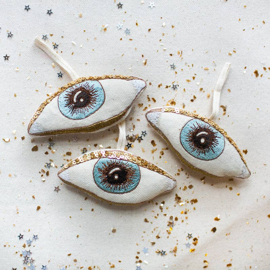 Evil Eye, Cotton & Lavender Stuffed Ornament