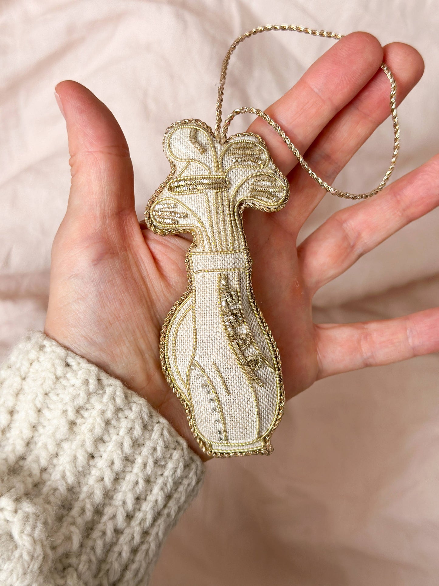 Handmade Irish Linen Golf Club Bag Ornament
