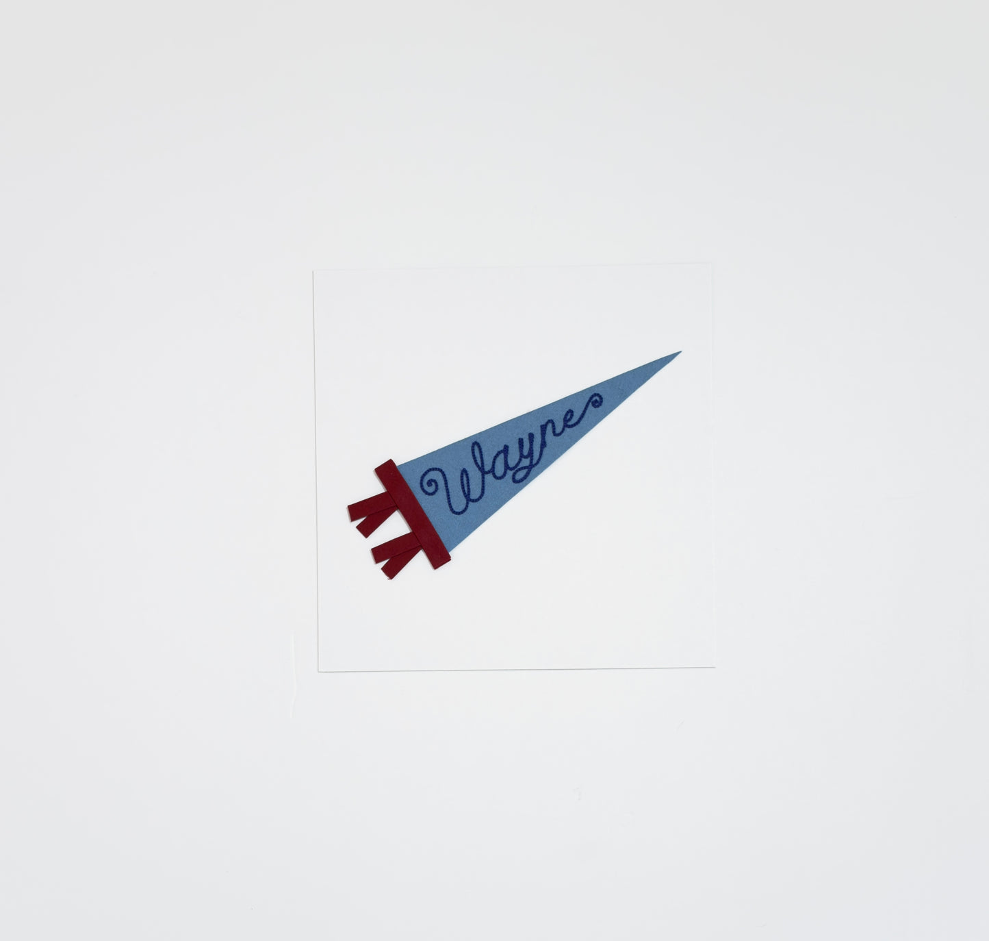 WAYNE Felt Hand-Chainstitched Pennant Flag