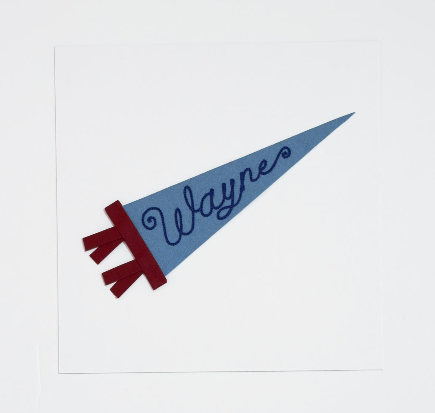WAYNE Felt Hand-Chainstitched Pennant Flag