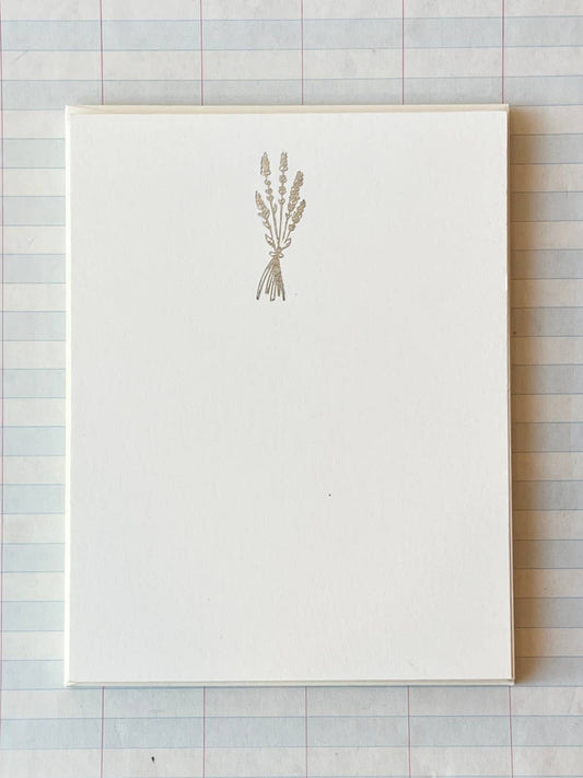 Lavender Sprig Foil Pressed Notecards | Set of 8