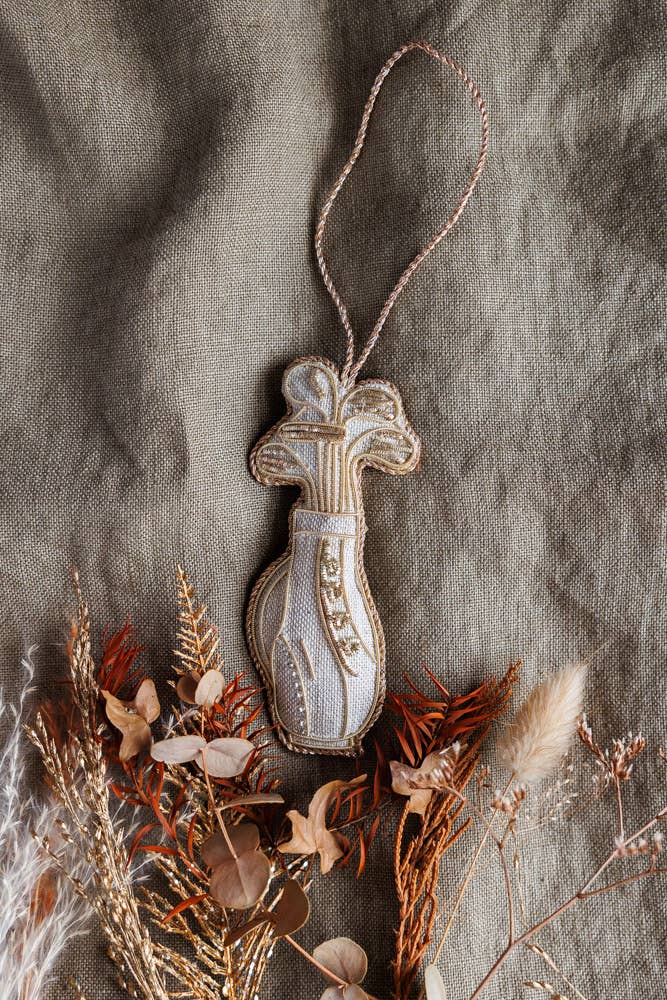 Handmade Irish Linen Golf Club Bag Ornament
