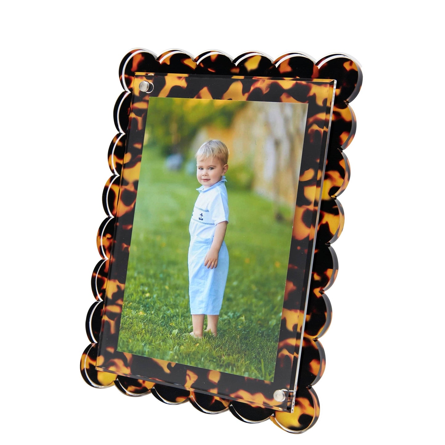 Tortoise Scallop Acrylic Frame
