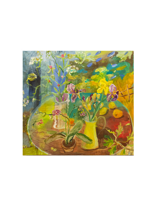 Iris and Orchid | 32" x 34" x 2"