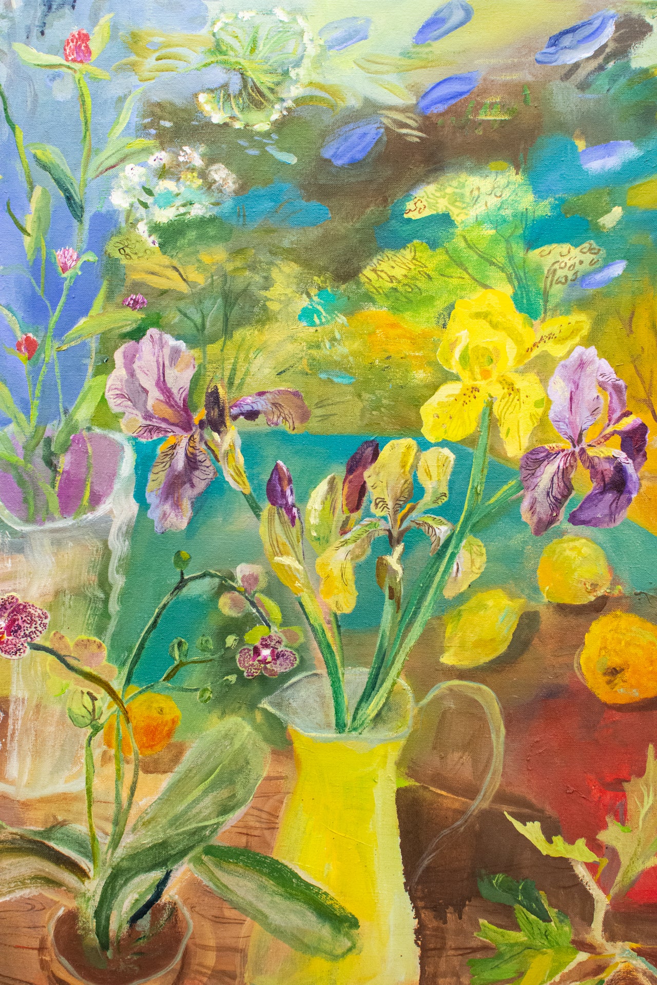 Iris and Orchid | 32" x 34" x 2"