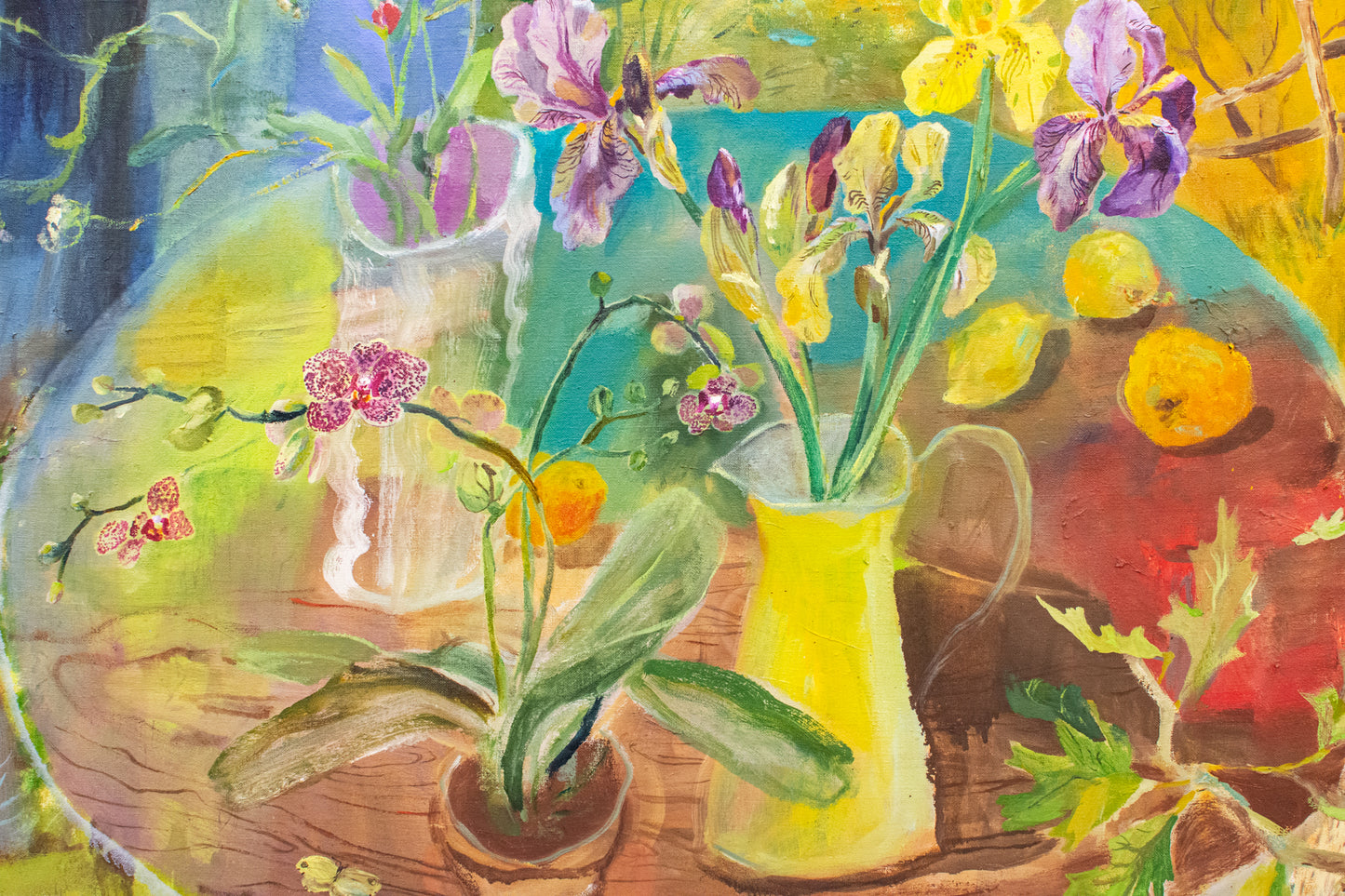 Iris and Orchid | 32" x 34" x 2"