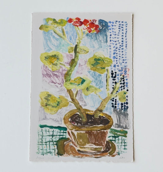 Potted Geranium No. 1  | 7.5” x 11”