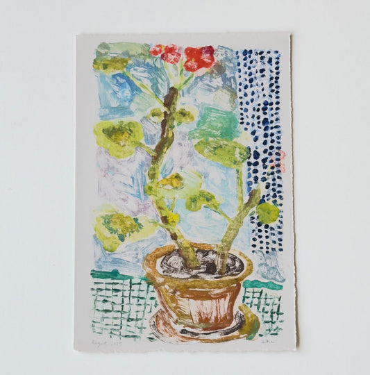 Potted Geranium No. 2 | 7.5” x 11”