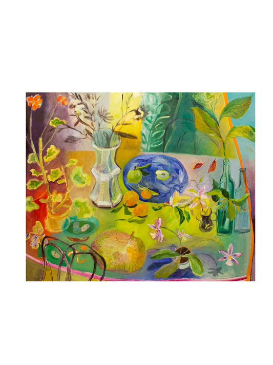 Plants and Bottles and Geranium | 46" x 38" x 2"