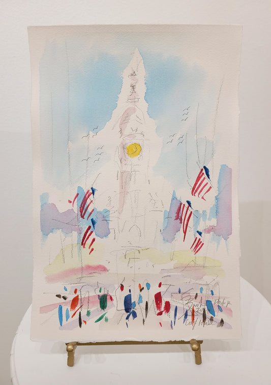 City Hall No. 2, Philadelphia Watercolor  | 7.5 x 11