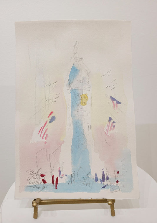 City Hall, Philadelphia Watercolor  | 7.5 x 11