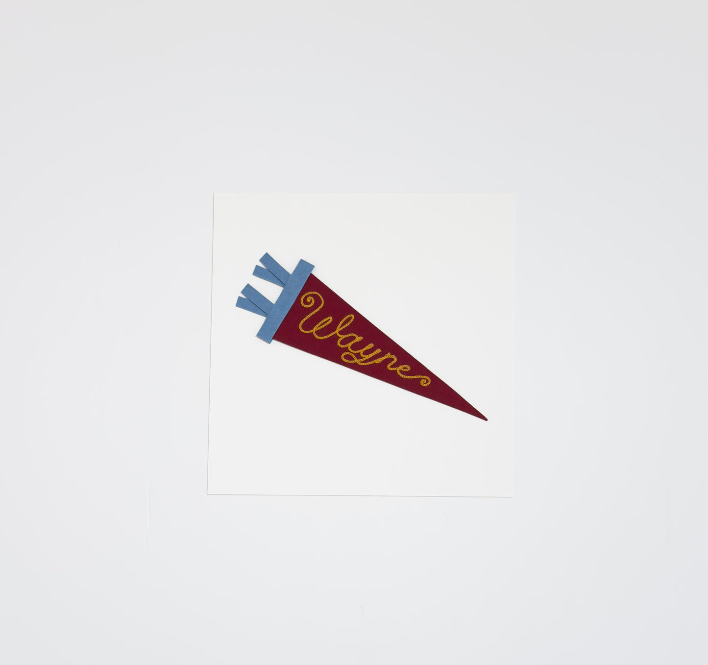 WAYNE Felt Hand-Chainstitched Pennant Flag